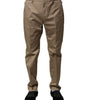 Dolce & Gabbana Brown Cotton Tapered Men Formal Pants