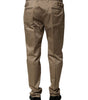 Dolce & Gabbana Brown Cotton Tapered Men Formal Pants