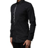 Dolce & Gabbana Black Cotton SICILIA Logo Men Dress Shirt