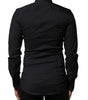 Dolce & Gabbana Black Cotton SICILIA Logo Men Dress Shirt