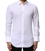 Dolce & Gabbana White Cotton GOLD Long Sleeves Dress Shirt