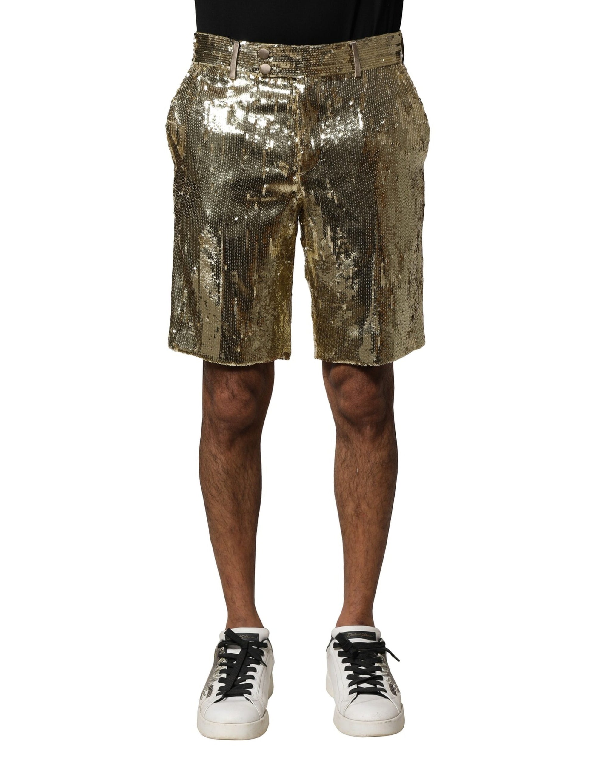 Bermuda Dolce &amp; Gabbana en polyester orné de sequins dorés