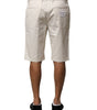 Dolce & Gabbana Beige Cotton Stretch Mid Waist Bermuda Shorts