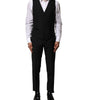 Dolce & Gabbana Black Wool 3 Piece Single Breasted Suit