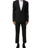 Dolce & Gabbana Black Wool 2 Piece Single Breasted Suit