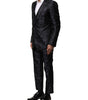 Costume 3 pièces simple boutonnage en jacquard noir Dolce &amp; Gabbana