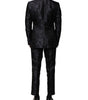 Costume 3 pièces simple boutonnage en jacquard noir Dolce &amp; Gabbana