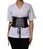 Dolce &amp; Gabbana Black Cotton Waist LaceUp Strap Corset Belt