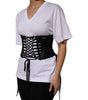 Dolce &amp; Gabbana Black Cotton Waist LaceUp Strap Corset Belt