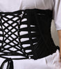 Dolce &amp; Gabbana Black Cotton Waist LaceUp Strap Corset Belt