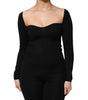 Dolce & Gabbana Black Viscose Long Sleeve Pullover Blouse Top