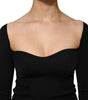 Dolce & Gabbana Black Viscose Long Sleeve Pullover Blouse Top