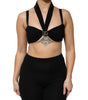 Dolce & Gabbana Black Cropped Viscose Halter Bustier Top