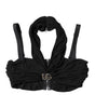 Dolce & Gabbana Black Cropped Viscose Halter Bustier Top