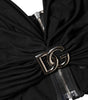 Dolce & Gabbana Black Cropped Viscose Halter Bustier Top