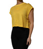 Dolce & Gabbana Yellow Cotton Cropped Sleeveless Blouse Top