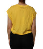 Dolce & Gabbana Yellow Cotton Cropped Sleeveless Blouse Top