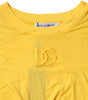 Dolce & Gabbana Yellow Cotton Cropped Sleeveless Blouse Top