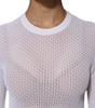 Dolce & Gabbana White Round Neck Long Sleeves Pullover Top
