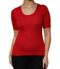 Dolce & Gabbana Red Round Neck Short Sleeves Pullover Top