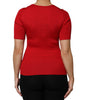 Dolce & Gabbana Red Round Neck Short Sleeves Pullover Top