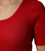 Dolce & Gabbana Red Round Neck Short Sleeves Pullover Top