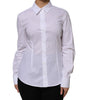 Dolce & Gabbana White Cotton Collared Long Sleeves Shirt Top