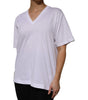 Dolce & Gabbana White Cotton Short Sleeves V-neck T-shirt