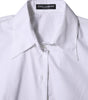 Dolce & Gabbana White Jacquard Cotton Collared Shirt Top