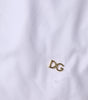 Dolce & Gabbana White Jacquard Cotton Collared Shirt Top