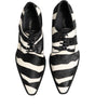Dolce & Gabbana Black White Zebra Pony Fur Dress Shoes
