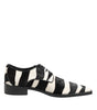 Dolce & Gabbana Black White Zebra Pony Fur Dress Shoes