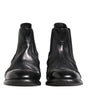 Dolce & Gabbana Black Leather Ankle Boots Slip On Shoes