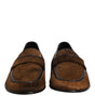 Mocassins marron Dolce &amp; Gabbana en cuir à enfiler pour homme