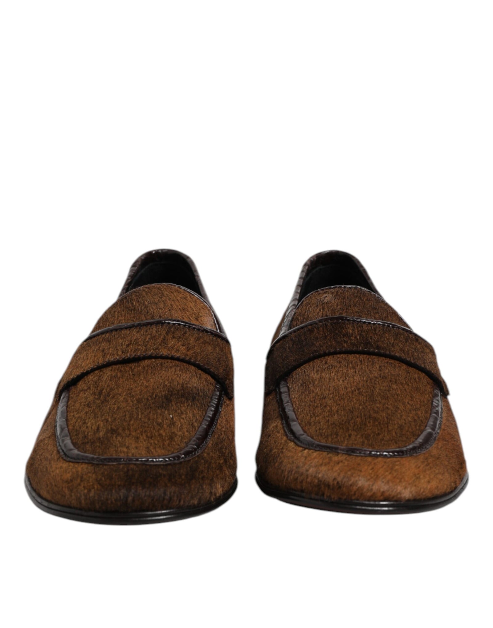 Mocassins marron Dolce &amp; Gabbana en cuir à enfiler pour homme