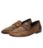 Mocassins marron Dolce &amp; Gabbana en cuir à enfiler pour homme