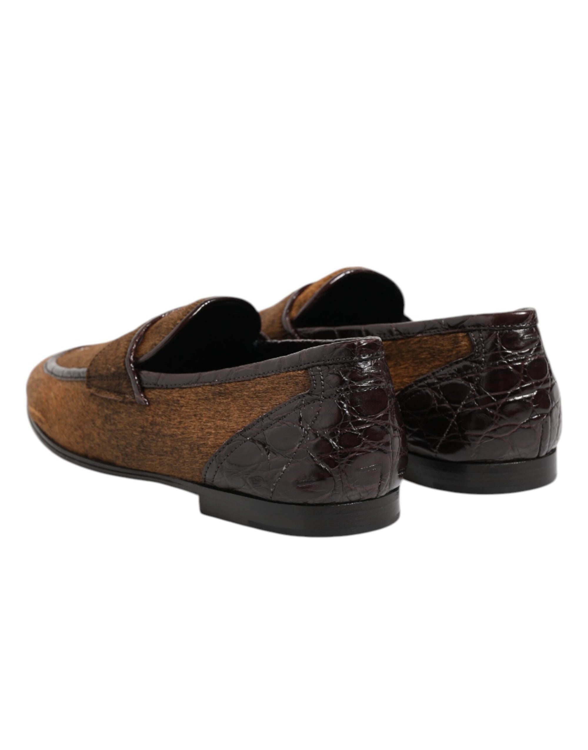 Mocassins marron Dolce &amp; Gabbana en cuir à enfiler pour homme