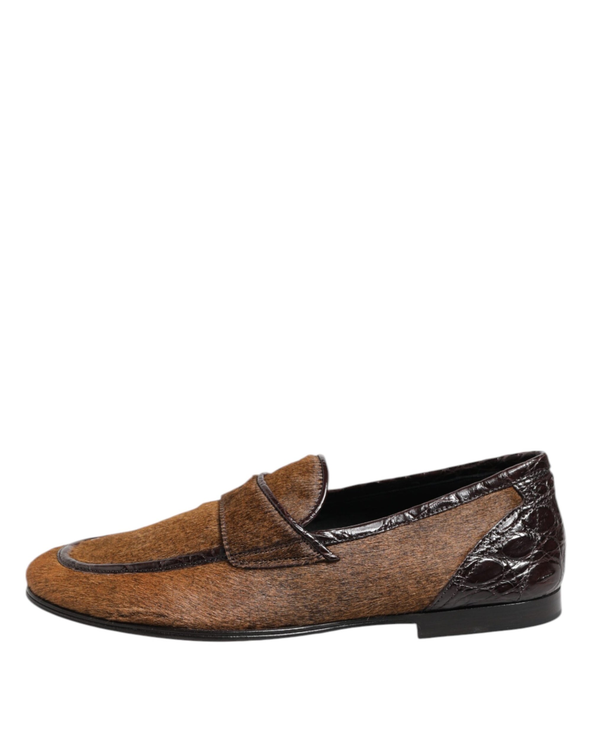 Mocassins marron Dolce &amp; Gabbana en cuir à enfiler pour homme
