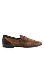 Mocassins marron Dolce &amp; Gabbana en cuir à enfiler pour homme