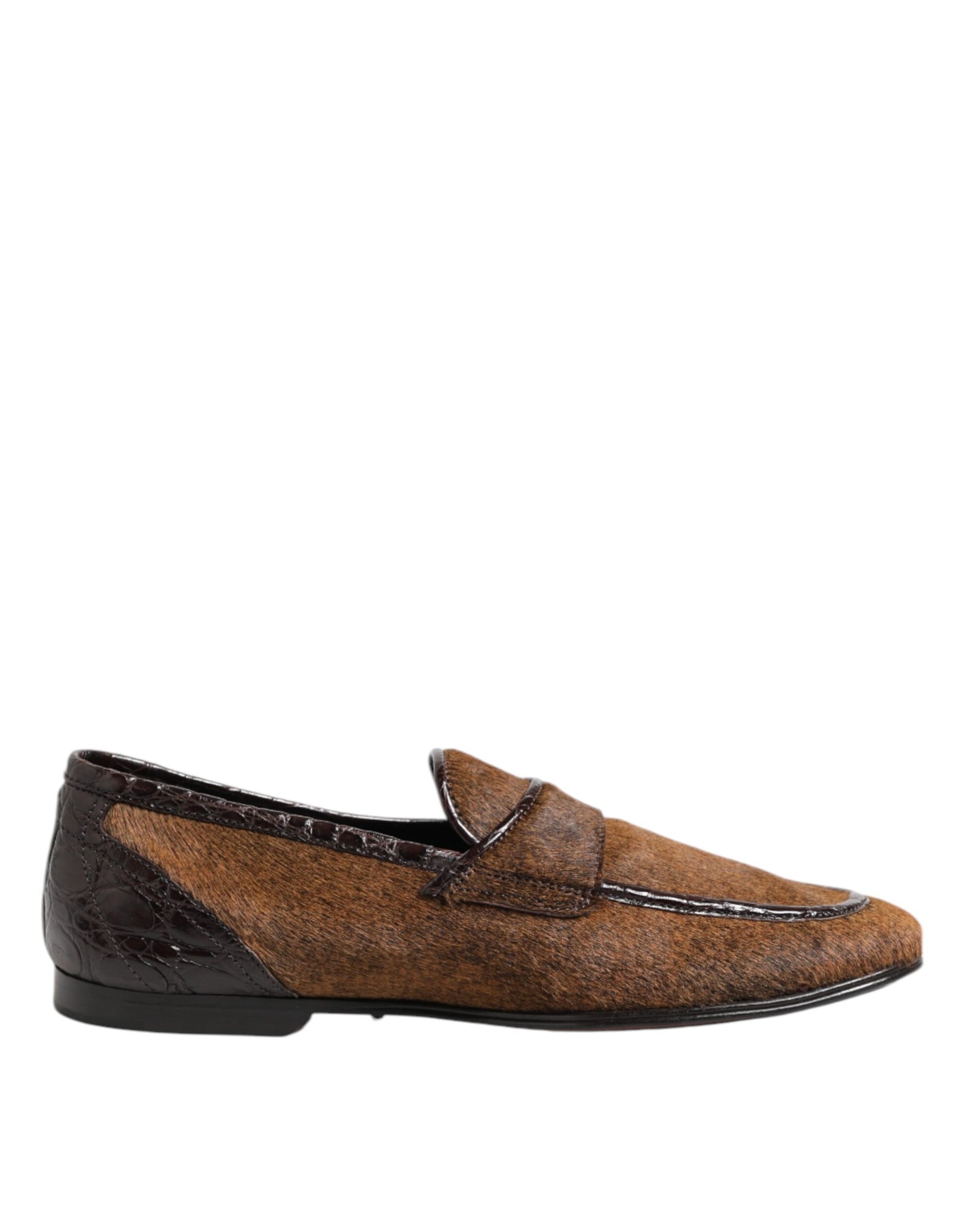 Mocassins marron Dolce &amp; Gabbana en cuir à enfiler pour homme