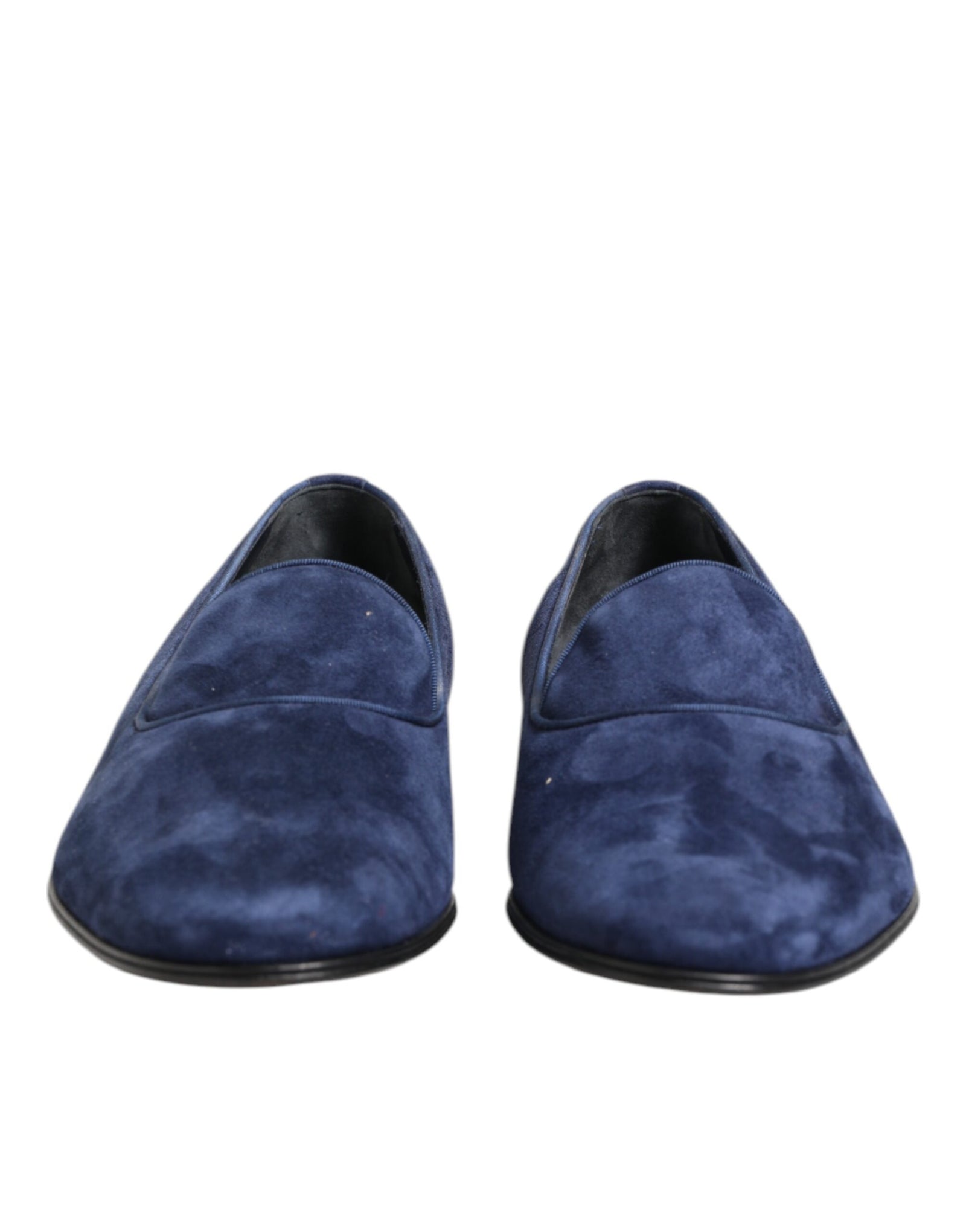 Mocassins Dolce &amp; Gabbana en velours bleu avec logo DG, chaussures habillées