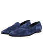 Mocassins Dolce &amp; Gabbana en velours bleu avec logo DG, chaussures habillées