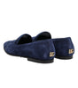 Mocassins Dolce &amp; Gabbana en velours bleu avec logo DG, chaussures habillées