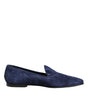 Mocassins Dolce &amp; Gabbana en velours bleu avec logo DG, chaussures habillées