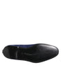 Mocassins Dolce &amp; Gabbana en velours bleu avec logo DG, chaussures habillées