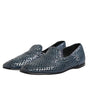 Mocassins à enfiler en cuir tressé bleu Dolce &amp; Gabbana