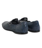 Mocassins à enfiler en cuir tressé bleu Dolce &amp; Gabbana