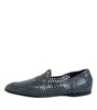 Mocassins à enfiler en cuir tressé bleu Dolce &amp; Gabbana