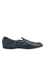 Mocassins à enfiler en cuir tressé bleu Dolce &amp; Gabbana