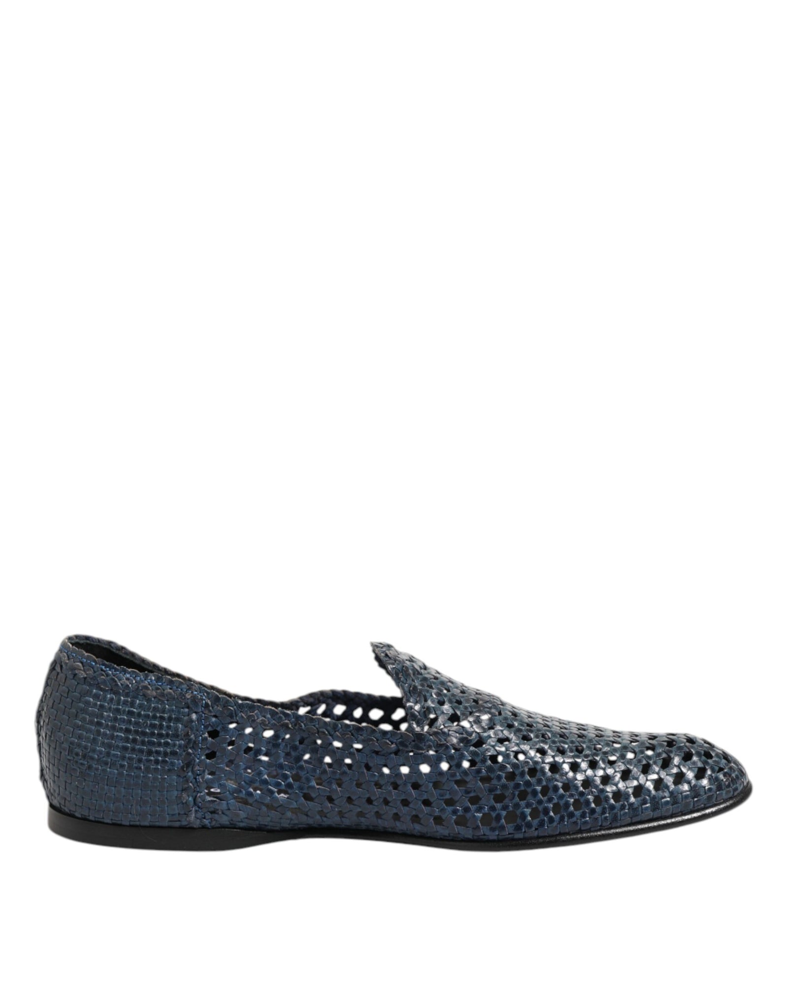 Mocassins à enfiler en cuir tressé bleu Dolce &amp; Gabbana